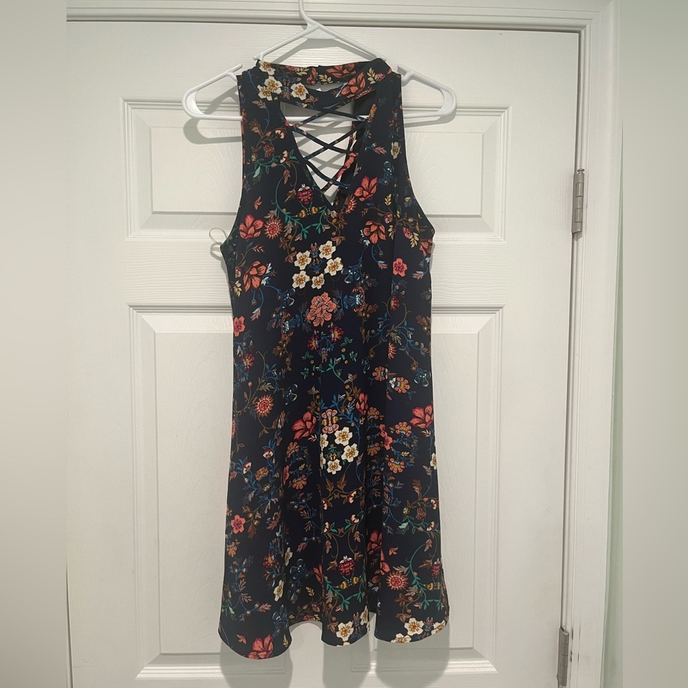 Francesca’s Collections Miami Blue Floral Print Dress